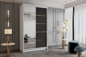 Šatníková skriňa Vigala 3 (biela + čierna)