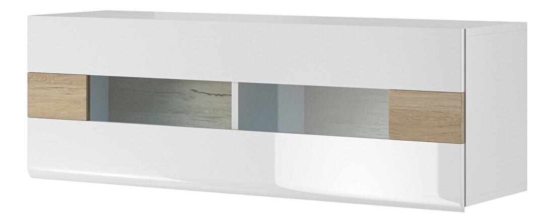 Függesztett szekrény Tamie DW08 (fényes antracit + san remo tölgy)