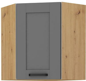 Dulap superior de bucătărie, de colț Lucid 60x60 GN-72 1F (45°) (Cadru: stejar artisan + front: mdf dustgrey)