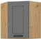 Felső sarok konyhaszekrény Lucid 60x60 GN-72 1F (45°) (korpus: artisan tölgy + front: mdf porszürke)