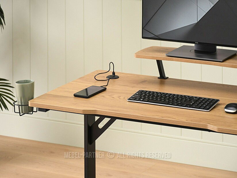 PC asztal Matts 115 (tölgy + fekete)