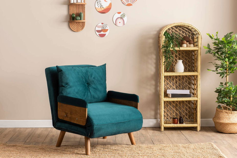 Fotoliu Como cu (petrol)