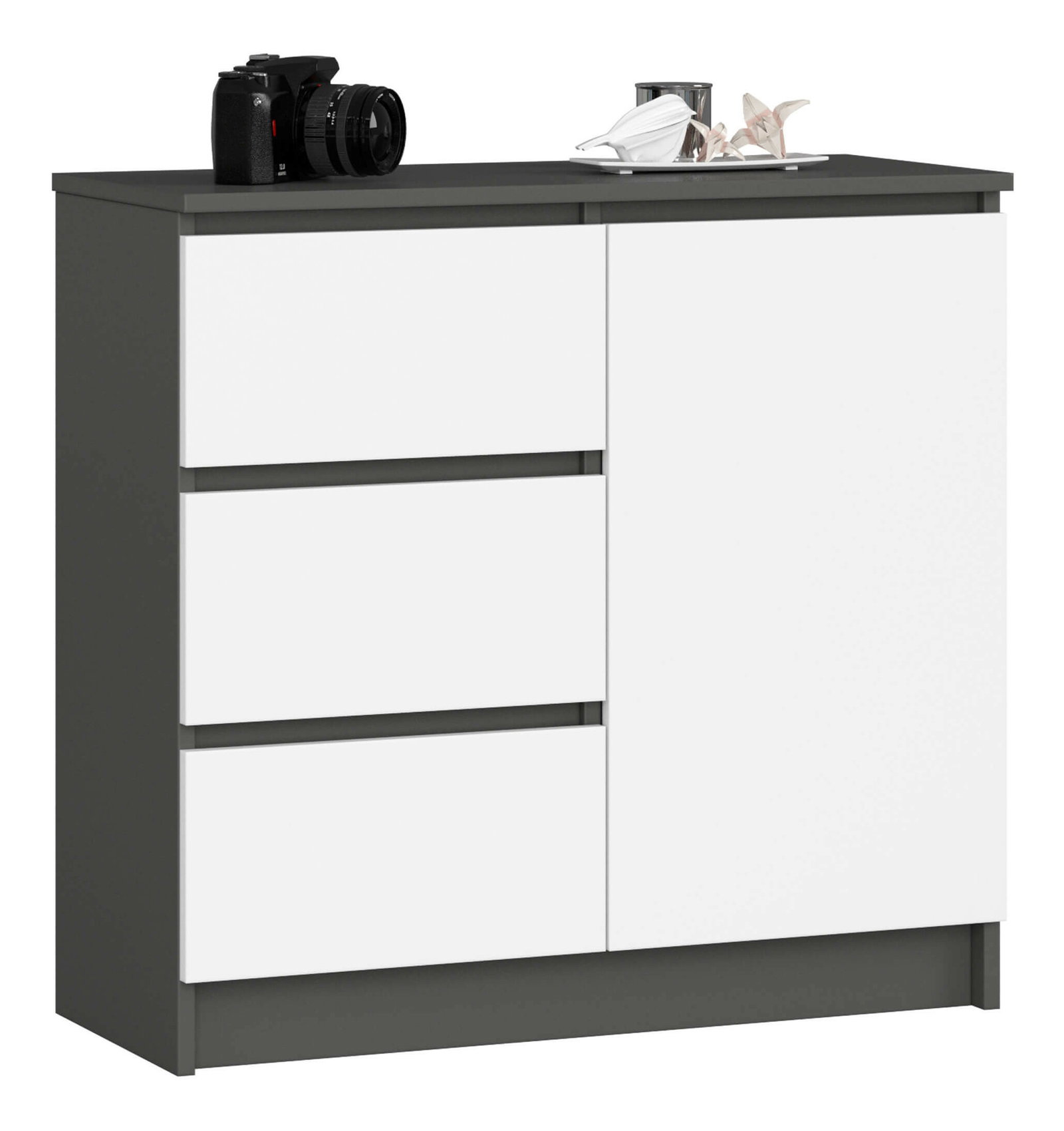 Komód Komeito (grafit + fehér)
