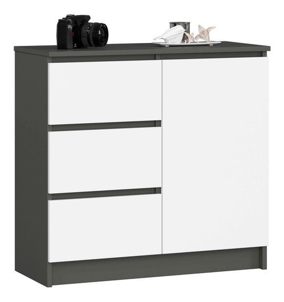 Comodă Komeito (grafit + alb)