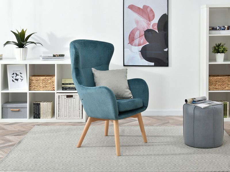 Kreslo Leto (tyrkysová + buk)