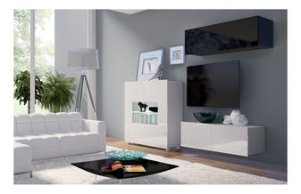 Mobilier living Calabria C9 (Negru + Alb) (fără iluminat)
