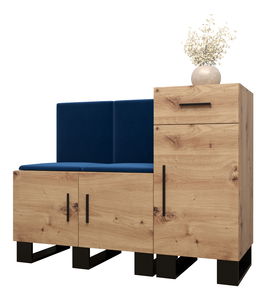 Set mobilier pentru hol Amanda 18 (Stejar artisan + Albastru)
