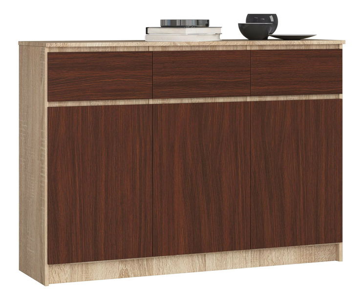 Komoda Kuwait 3D 3D (hrast sonoma + wenge)