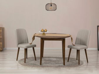 Set mobilier sufragerie Vlasta 3 (nuc + crem) (pentru 2 persoane)