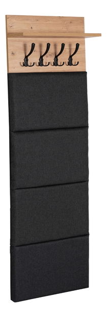Vešiakový panel Purno (dub artisan + grafit) 