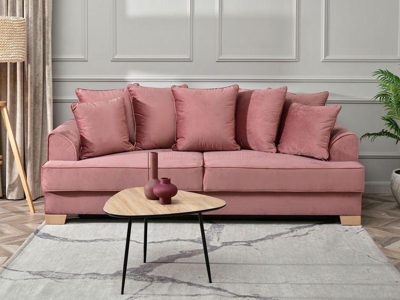 Canapea trei locuri Marilyn (pudră + fag)