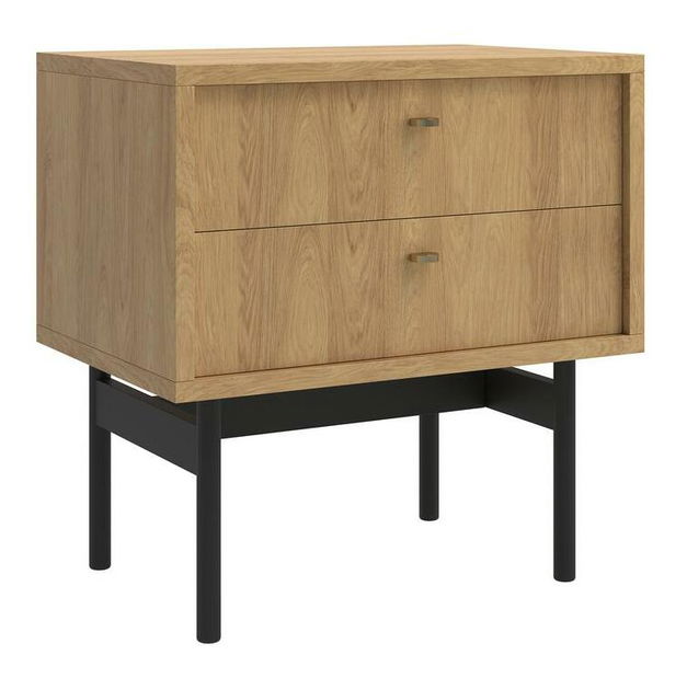 Noćni stolić Oscar O3 (prirodni hikor + crna)