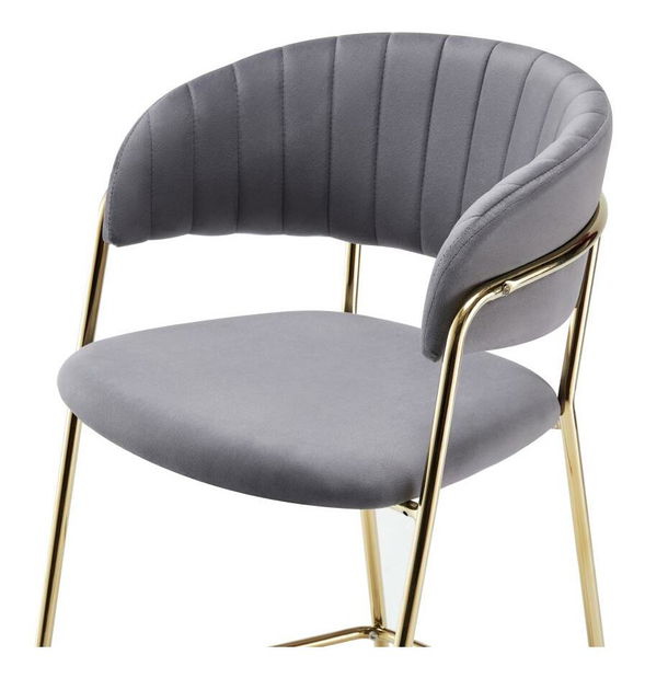 Barová stolička Dasmona 2 (sivohnedá + gold chróm zlatý)