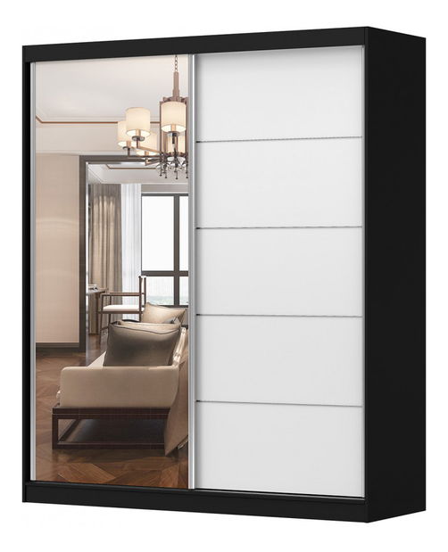 Dulap de haine Beyla 03 (negru + alb)