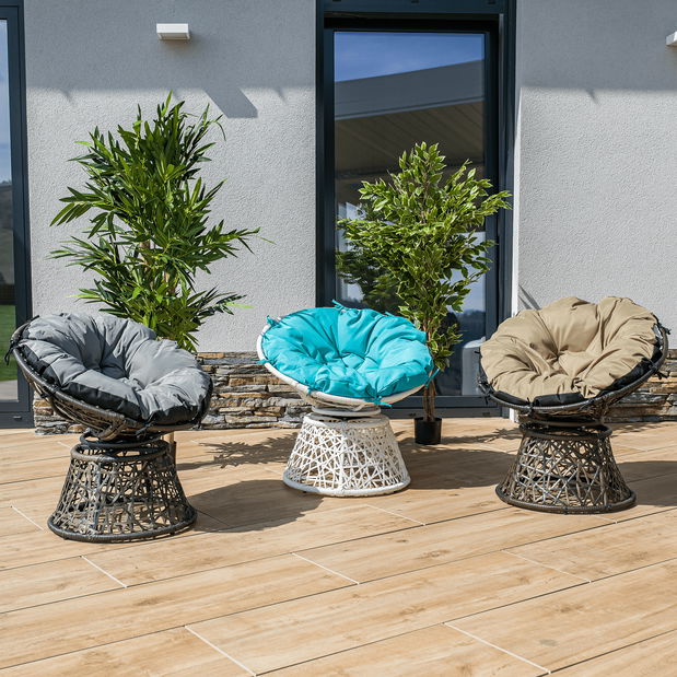 Otočné kreslo Trinny (hnedá + čierna)