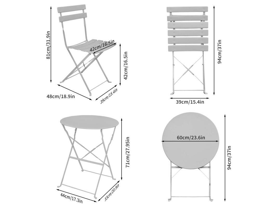 Set mobilier balcon Orosi (gri)