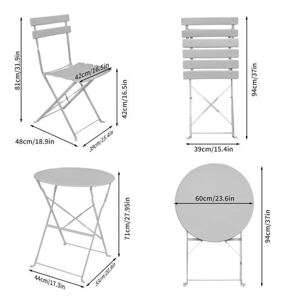 Balkónový set Orosi (sivá)