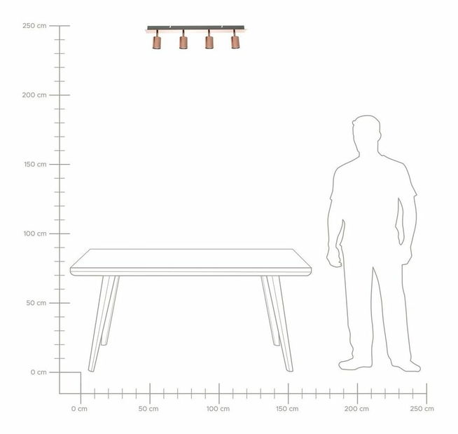 Závesná lampa Taian (medená)