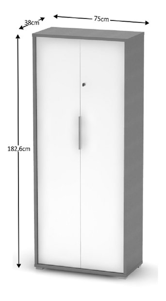 Kancelárska skriňa Tempo Kondela Rumia (grafit + biela)