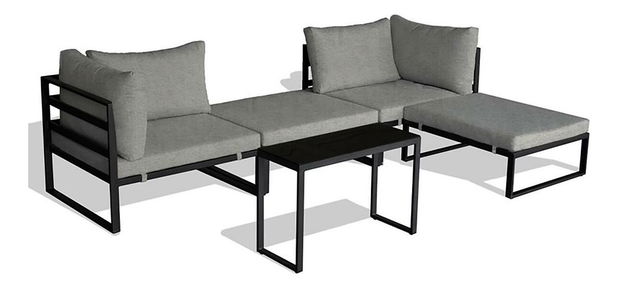 Vrtni set Adicionales (antracit + svijetlosiva) (za 4 osobe)