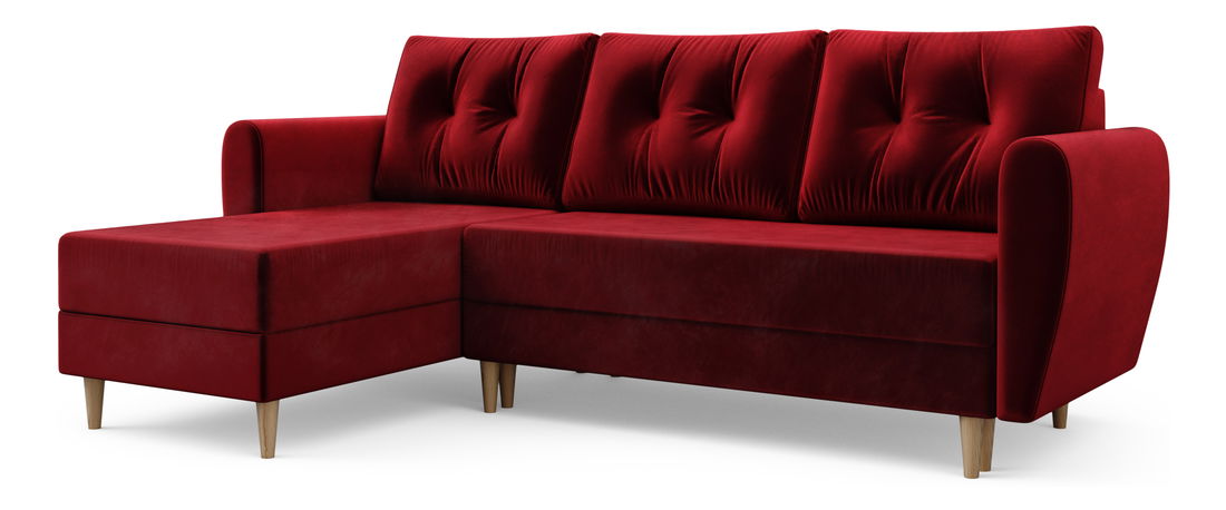 Rohová sedačka Paladio (bordová) (L)