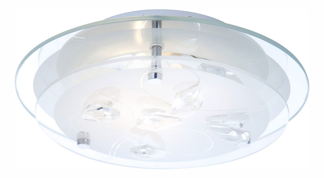 Stropné/nástenné svietidlo Brenda 40409 (moderné/dizajnové) (chróm + opál)