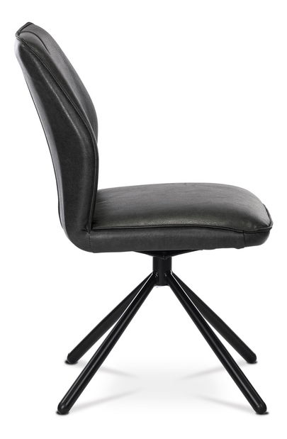 Scaun de sufragerie Herbia-397-GREY3 (Gri închis + Negru)