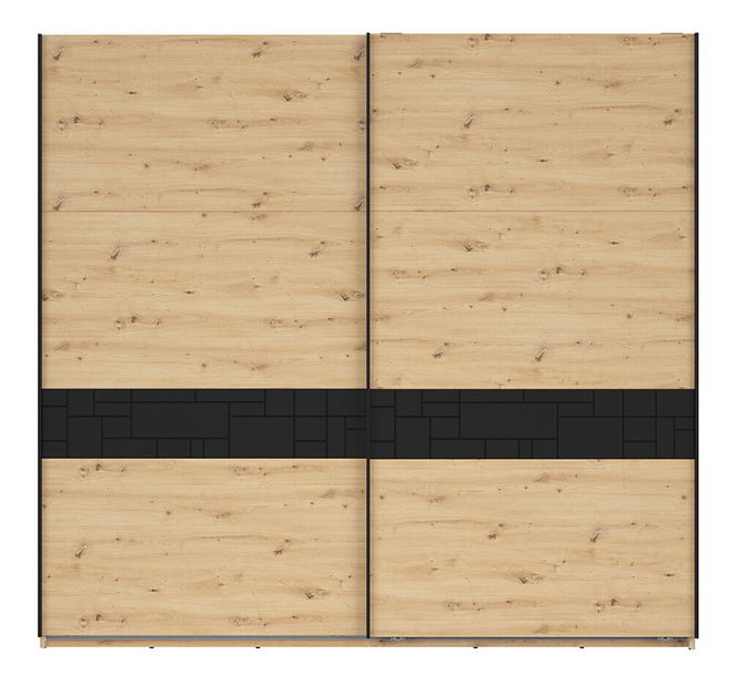 Šatníková skriňa BRW Pont SZF/240 (dub artisan + čierna matná)