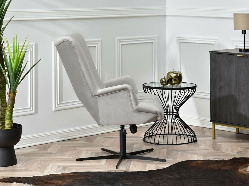 Fotoliu relax Elesenta (gri deschis + negru)