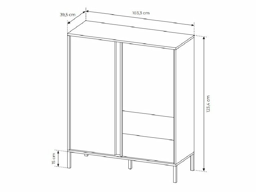 Komód Danton 2D2S (bézs)