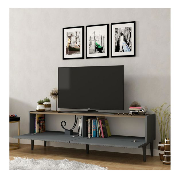 TV stolík/skrinka Tomune 4 (antracit + orech) 