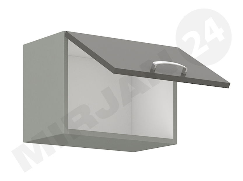 Dulap superior de bucătărie Milo 50 GU-36 1F (gri + Alb lucios)