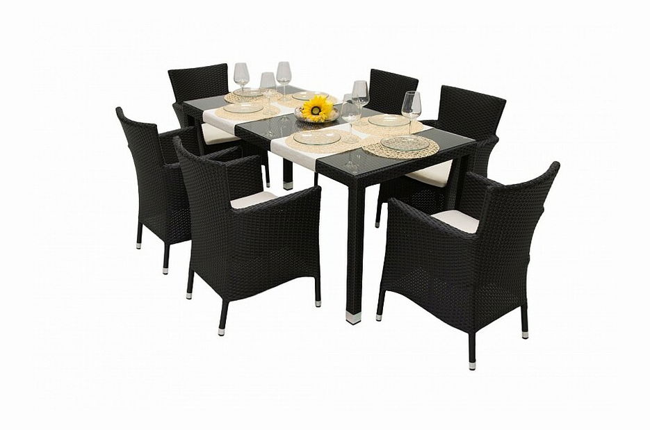 Záhradná zostava Modena II. 1+6 (hnedá) (um. Ratan)