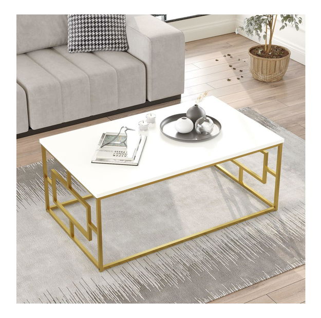 Dohányzóasztal Vogreolla (fehér + arany)