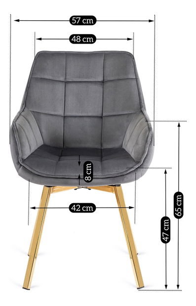 Étkezőszék Mediocre (szürke) 