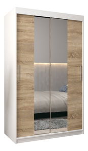 Šatníková skriňa 120 cm Toki 1 (Biela matná + Dub sonoma)