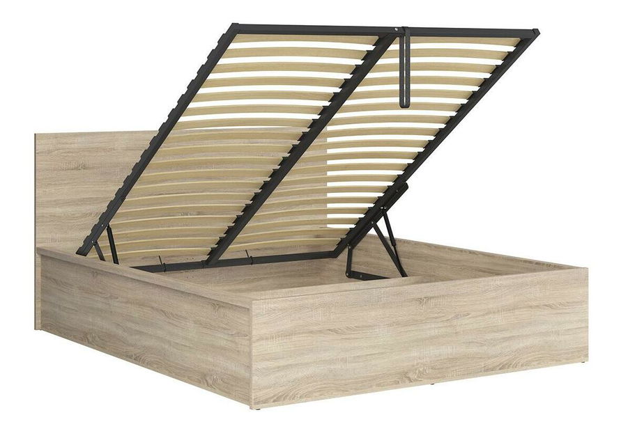 Pat matrimonial 160 cm Tetrix 11 (stejar sonoma) (cu somieră) (cu sp. depozitare)