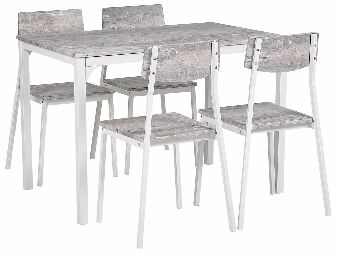 Set mobilier sufragerie BIMRE (gri + alb) (pentru 4 persoane)