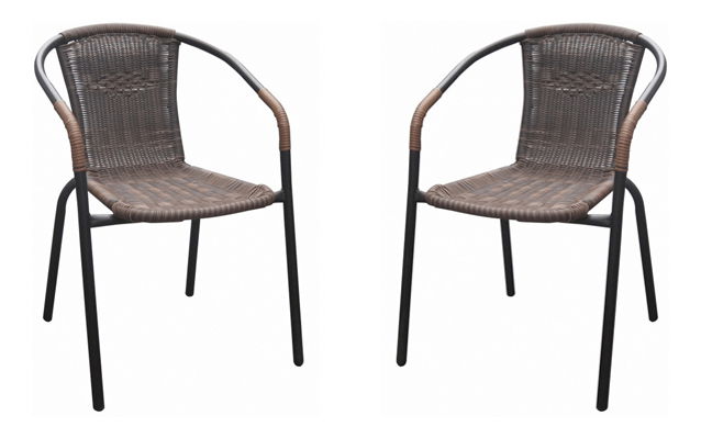 Set 2 ks. záhradných stoličiek Durley (hnedá + čierna) *výpredaj