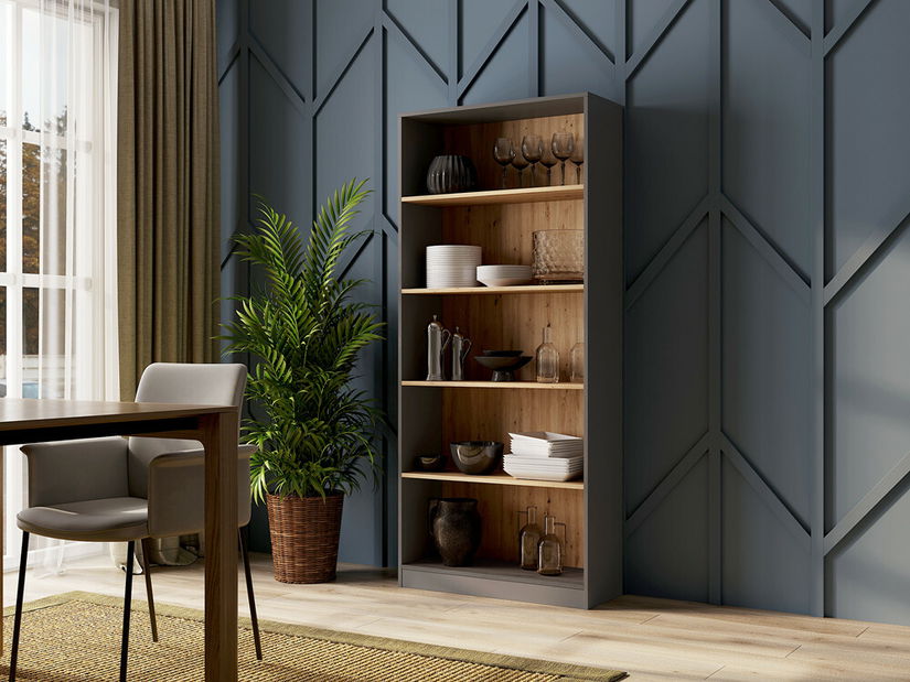 Regál Refarencios 4 (antracit + dub artisan)