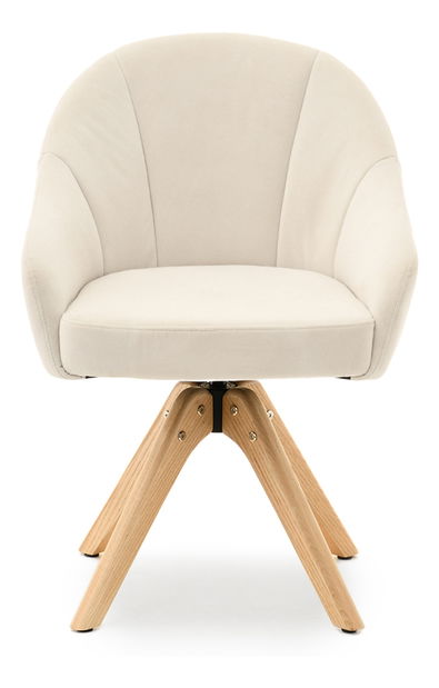 Jedálenská stolička Destete (krémová + dub)