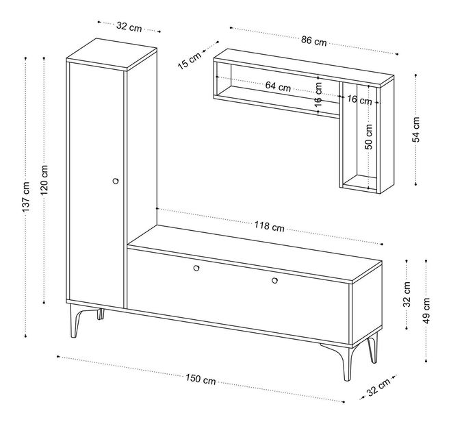 Obývacia stena Perla (borovica atlantická)