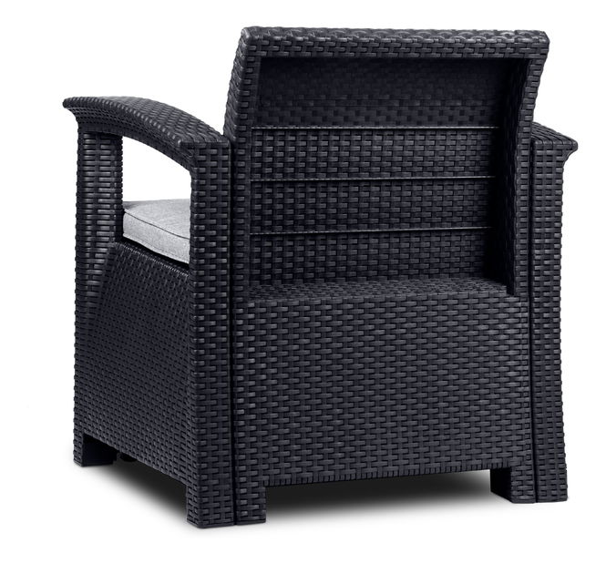 Set de grădină Nela 3 (gri închis) (pentru 4 persoane)