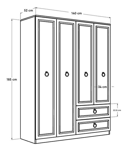 Ruhásszekrény Garasota 2 (fehér)