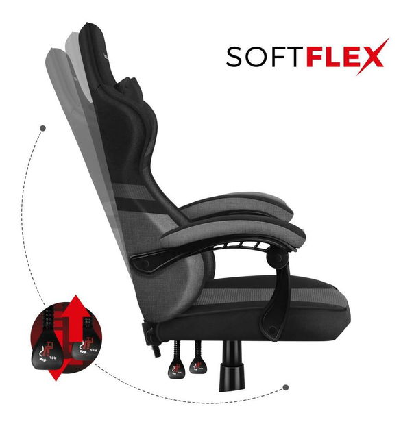 Herné kreslo Fusion 4.4 (čierna + sivá)