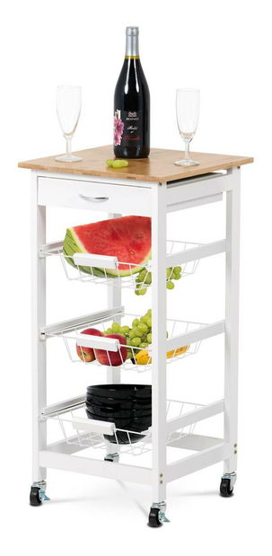 Măsuță servire Dulcemente 1 (bambus + alb mat)