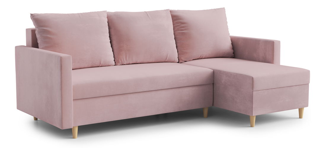Rohová sedacia súprava Ronaldo (P) (ružová)