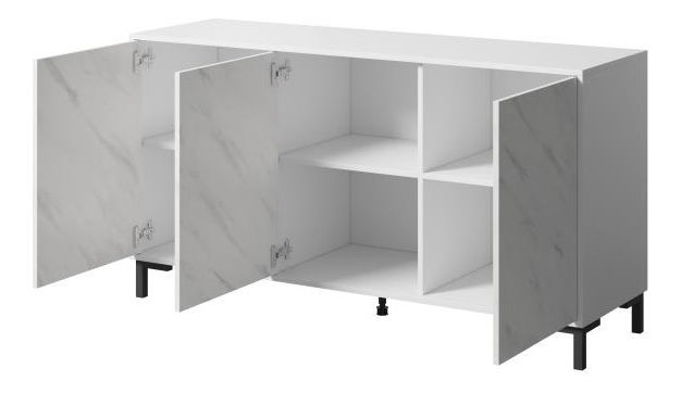 Comodă Mardell (Alb + Marmură albă)