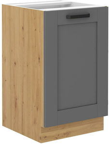 Dolná kuchynská skrinka Lucid 50 ZL 1F BB (korpus: dub artisan + front: mdf dustgrey)