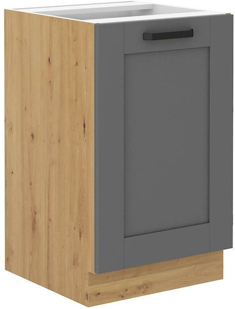 Dolná kuchynská skrinka Lucid 50 ZL 1F BB (korpus: dub artisan + front: mdf dustgrey)